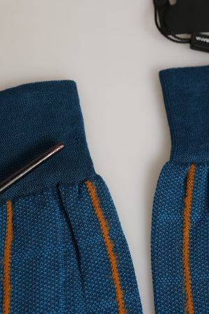 Dolce & Gabbana Herren Socken aus Baumwolle mit Stretch-Anteil, mittellang, blau