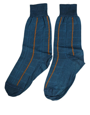 Dolce & Gabbana Herren Socken aus Baumwolle mit Stretch-Anteil, mittellang, blau