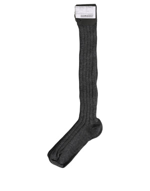 Dolce & Gabbana Graue Kniestrümpfe aus Wollmischung