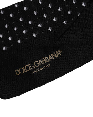 Dolce & Gabbana Schwarze Kniestrümpfe mit Tupfenmuster