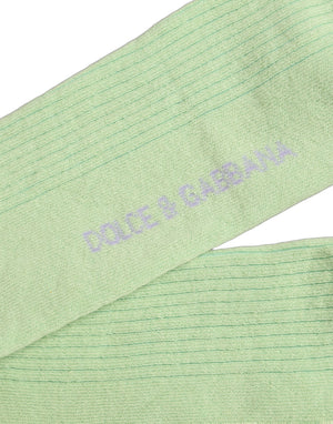 Dolce & Gabbana Herren Socken in Hellgrün mit Logo über der Wade
