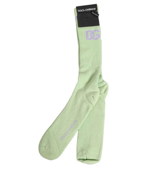 Dolce & Gabbana Herren Socken in Hellgrün mit Logo über der Wade