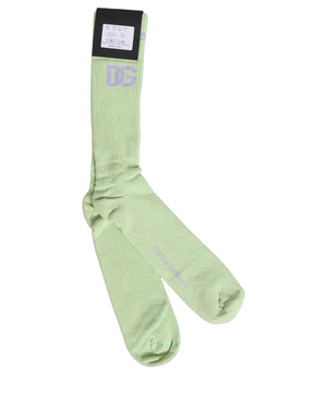 Dolce & Gabbana Herren Socken in Hellgrün mit Logo über der Wade