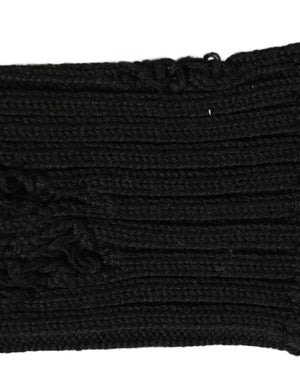 Dolce & Gabbana Schwarze Baumwollsocken mit Destroyed-Effekt, mittellang