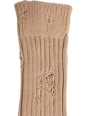 Dolce & Gabbana Beige Baumwoll-Socken mit Used-Look, mittellang