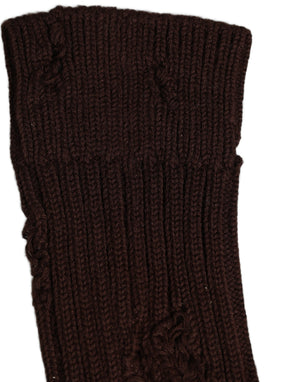 Dolce & Gabbana Dunkelbraune Baumwollsocken mit Used-Look, mittellang