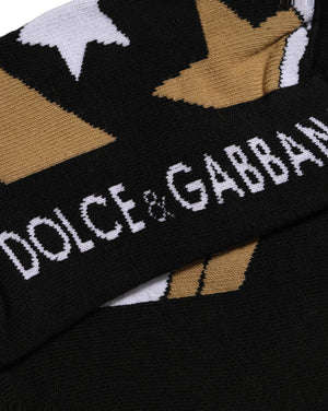 Dolce & Gabbana Weiße Kniestrümpfe mit Tupfenmuster