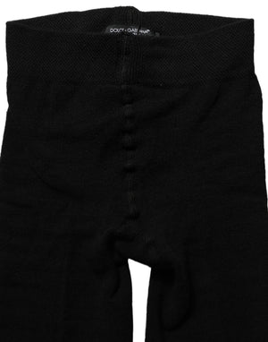 Dolce & Gabbana Schwarze Wollstretch-Strumpfhose Accessoire Socken