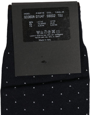 Dolce & Gabbana Herren Socken Schwarz Baumwolle Pünktchen Über die Wade