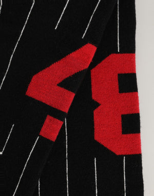 Dolce & Gabbana Herren schwarze Nadelstreifen Logo Kniestrümpfe
