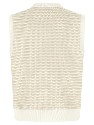 Lacoste Beige Cotton Sleeveles Sweater