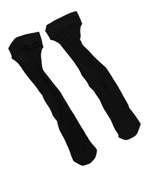 Dolce & Gabbana Schwarze Kniestrumpfhose aus Nylon mit Logo für Damen