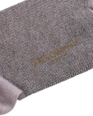 Dolce & Gabbana Damen Socken in Anthrazit mit Logo, mittlere Wadenlänge