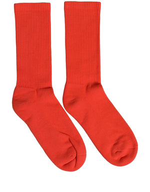 Dolce & Gabbana Rote Baumwollripp-Socken für Damen, mittellang