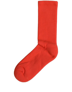 Dolce & Gabbana Rote Baumwollripp-Socken für Damen, mittellang