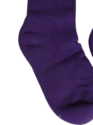 Dolce & Gabbana Violet Cotton Ribbed Mid Calf Damensocken