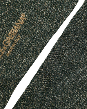 Dolce & Gabbana Dunkelgrüne Viscose Logo Socken für die Wade