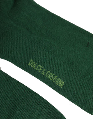 Dolce & Gabbana Grüne DG Logo Nylon Mittelhohe Socken
