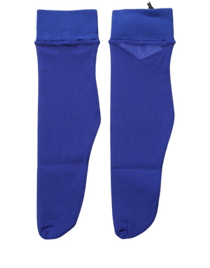 Dolce & Gabbana Socken in Königsblau, mittellang, transparent, aus Nylon