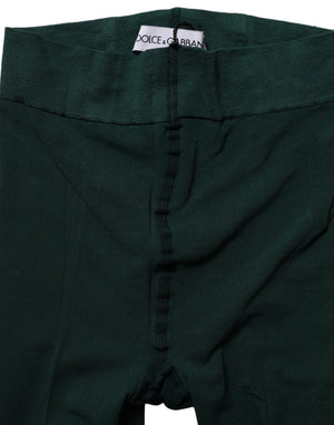 Dolce & Gabbana Dunkelgrüne Nylon-Strumpfhose Söckchen