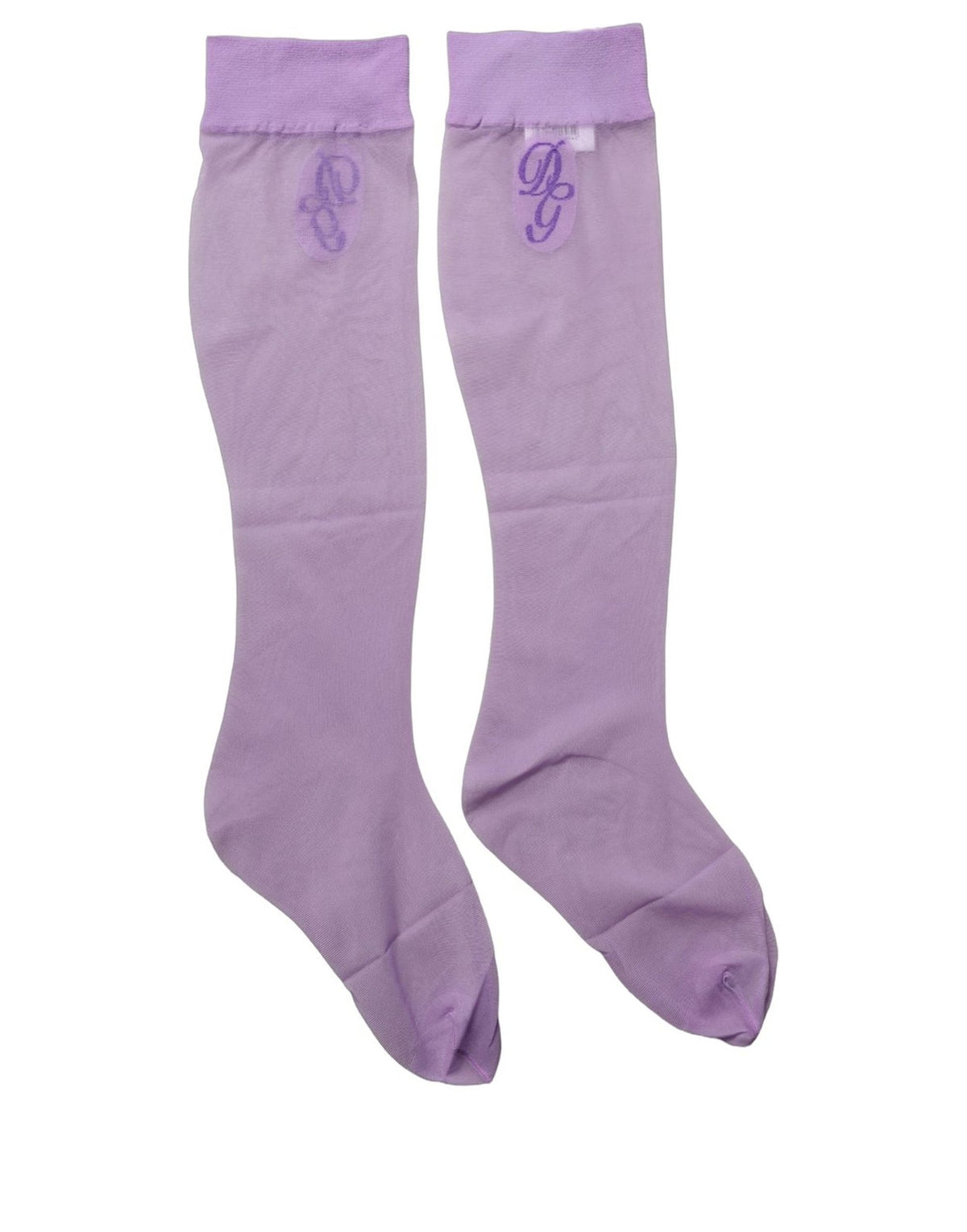 Dolce & Gabbana Lila kniehohe transparente Nylonsocken