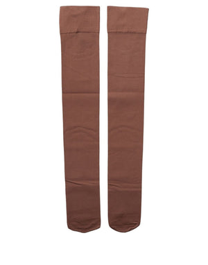 Dolce & Gabbana Braune Kniestrümpfe aus Stretch-Nylon
