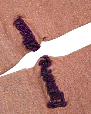 Dolce & Gabbana Staubrosa bestickte Mittelschaft-Socken