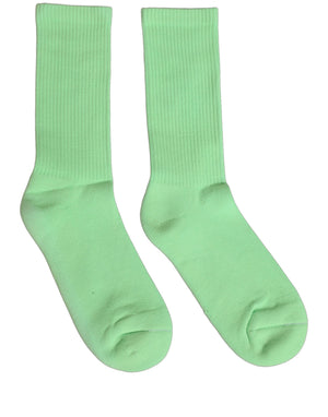 Dolce & Gabbana Grüne gerippte Baumwollsocken für Damen, mittellang
