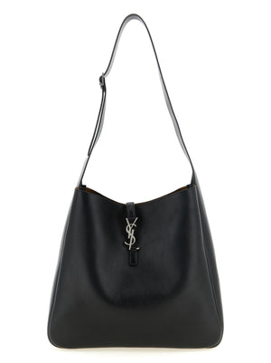 Saint Laurent Schwarze Kalbsleder-Schultertasche