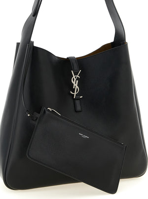 Saint Laurent Schwarze Kalbsleder-Schultertasche