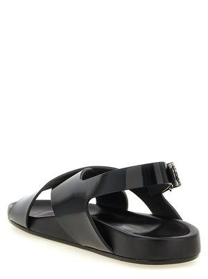 Saint Laurent Sandalen aus schwarzem Kalbsleder