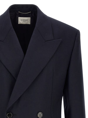 Saint Laurent Blauer Wollblazer