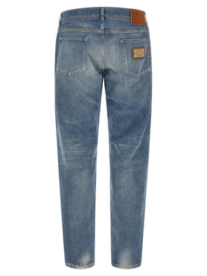Dolce & Gabbana Blaue Jeans aus Baumwolle im geraden Schnitt