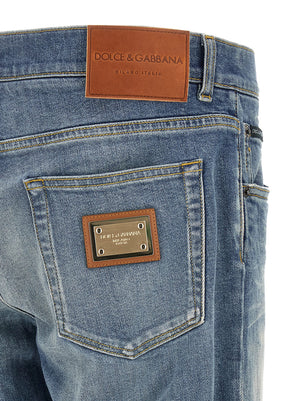 Dolce & Gabbana Blaue Jeans aus Baumwolle im geraden Schnitt