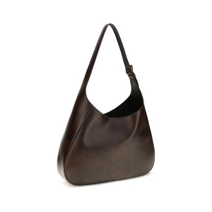 Prada Braune Kalbsleder Bos Taurus Schultertasche