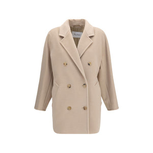 Max Mara Beige Wool Oves Aries Full-Length Jacket