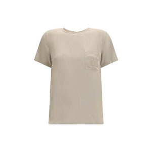 Max Mara Beiges Seiden-T-Shirt