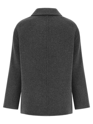 Rohe Grauer Wollmantel