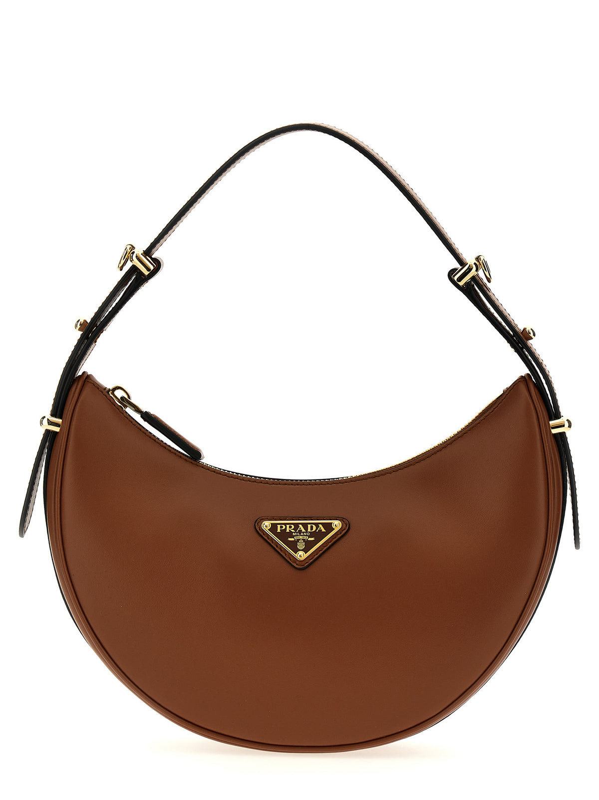 Prada Braunes Kalbsleder Damen Crossbody Tasche