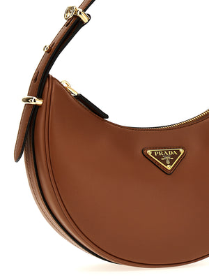 Prada Braunes Kalbsleder Damen Crossbody Tasche