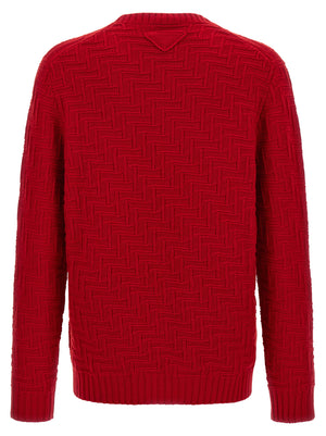 Prada Mehrfarbige Strickjacke aus reiner Schurwolle