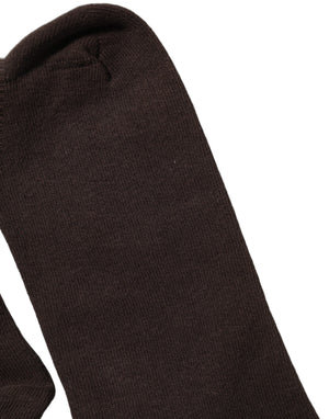 Dolce & Gabbana Dunkelbraune Kniestrümpfe aus Baumwolle