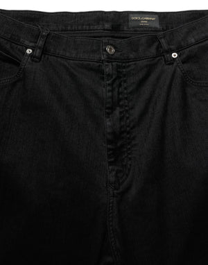 Dolce & Gabbana Schwarze Relaxed Wide Leg Herren Jeans aus Baumwolle