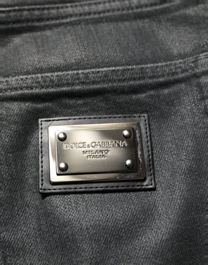 Dolce & Gabbana Dunkelgraue Baumwoll-Jeans für Herren, lockere Passform