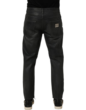 Dolce & Gabbana Dunkelgraue Baumwoll-Jeans für Herren, lockere Passform