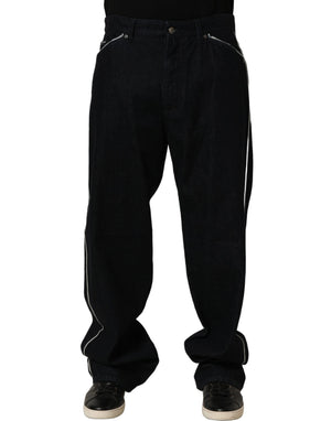 Dolce & Gabbana Schwarze gerade Herren-Jeans aus Baumwoll-Stretch