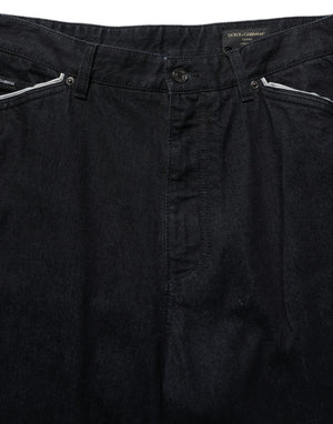 Dolce & Gabbana Schwarze gerade Herren-Jeans aus Baumwoll-Stretch
