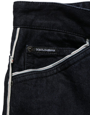 Dolce & Gabbana Schwarze gerade Herren-Jeans aus Baumwoll-Stretch
