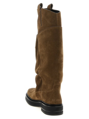 The Attico Braun Kalbsleder Overknee-Stiefel