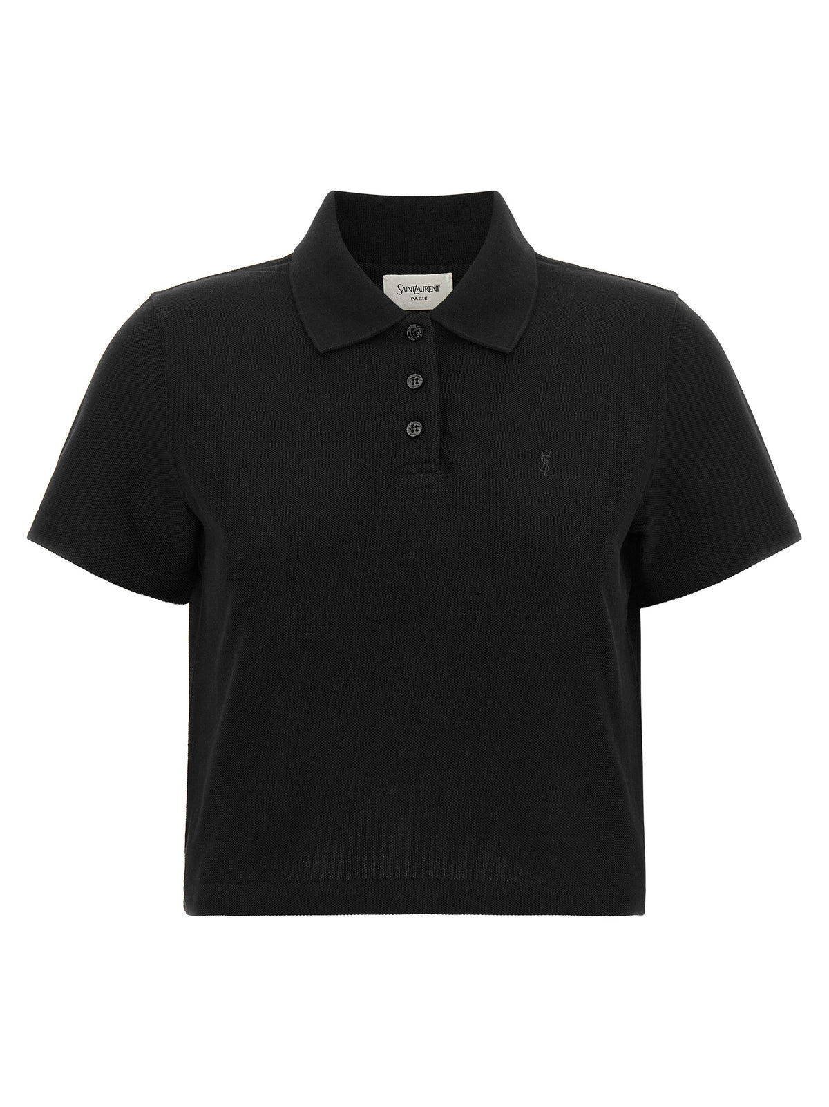 Saint Laurent Schwarzes Baumwoll-Poloshirt